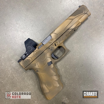 Glock In Kryptek Pattern Using H-267 Magpul Fde, H-258 Chocolate Brown, And H-250 A.i. Dark Earth