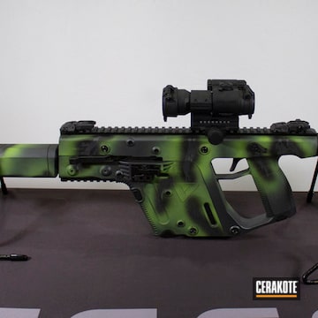 Cerakoted Zombie Green, Sniper Grey And Graphite Black Kriss Vector Ported Shroud, Coated W/ Laser Engraved Logo