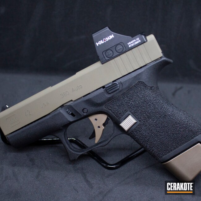 Glock 42 W/ Optic Cut, Porting, Cerakote, Deep Border Hand Stipple, Accessories