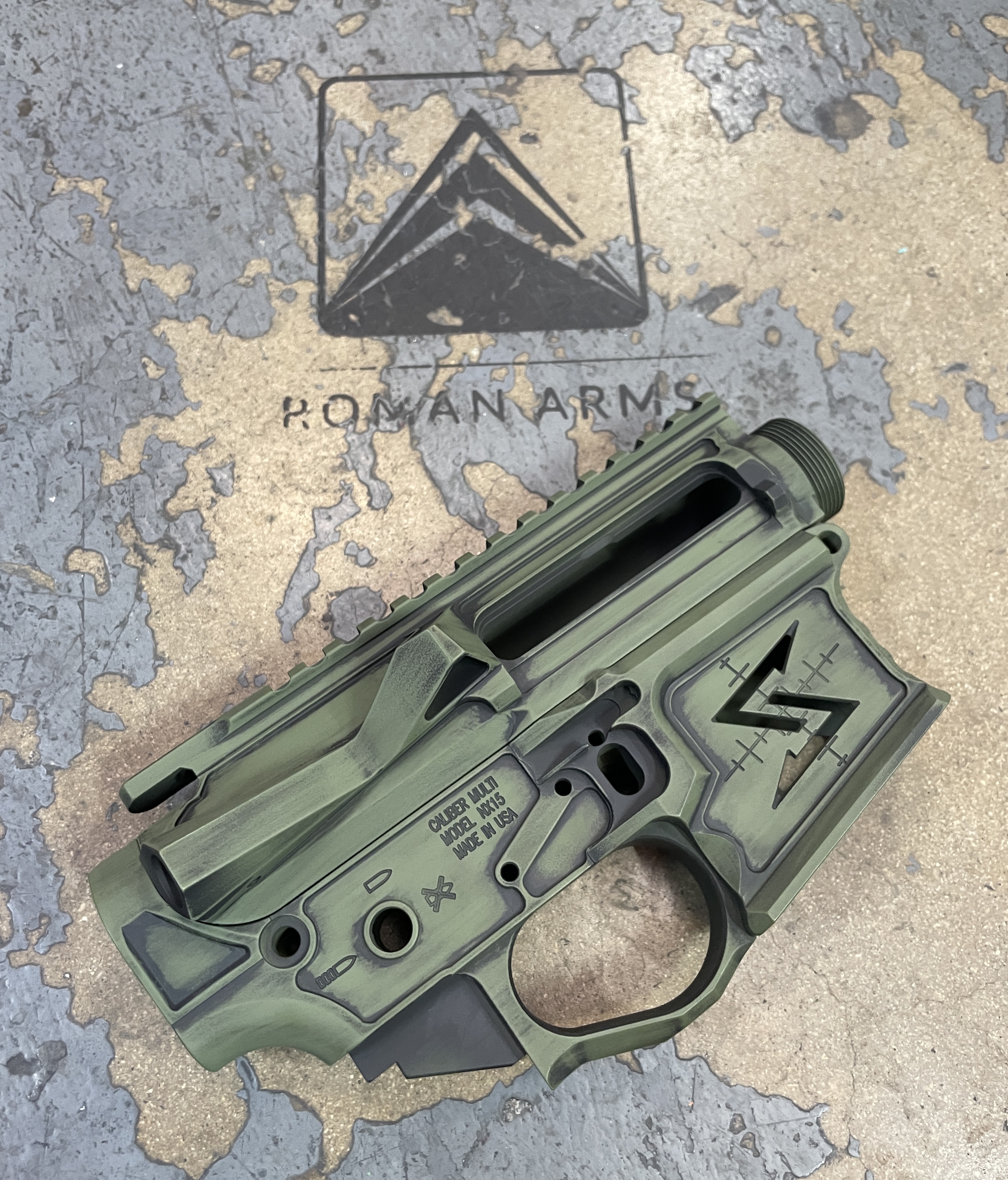 AR Build coated in a Graphite Black and Multicam® Dark Green Finish ...