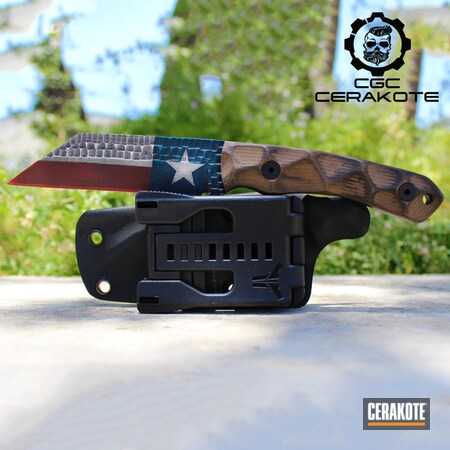 Powder Coating: Blade,Bright White H-140,Texas Flag,S.H.O.T,Cerakote,Knife,FIREHOUSE RED H-216,Knife Blade,Sky Blue H-169,Graphite Black H-146,Fixed-Blade Knife,Certified Applicator,Fixed Blade,Texas