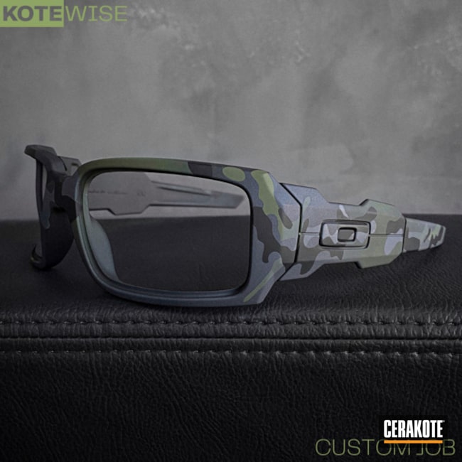 Cerakoted Multicam® Bright Green, Sniper Grey And Graphite Black Oakley Sunglasses Gascan