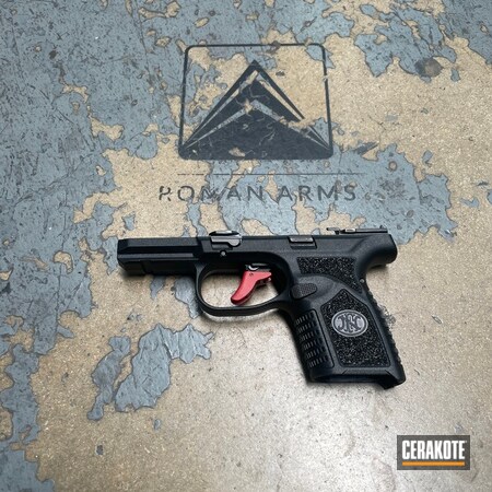 Powder Coating: 9mm,Firearm,S.H.O.T,Pistol,Trigger,FIREHOUSE RED H-216,Handgun,FN