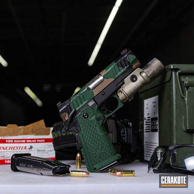 Cerakoted: S.H.O.T,M81,Gods Plaid,Highland Green H-200,Staccato,Armor Black H-190,GLOCK® FDE H-261,Chocolate Brown H-258