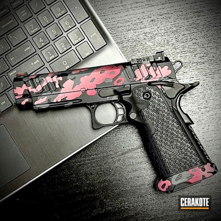 Powder Coating: Staccato,CRANBERRY FROST H-320,S.H.O.T,Custom Camo,Blush H-321,Pink Camo,pink camouflage,STI Stacatto,SPRINGFIELD® GREY H-304,Well Armed Woman,Armor Black H-190,Camo,STI Staccato P,Wine,Women's Gun
