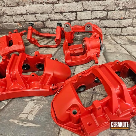 Powder Coating: BMW Calipers,Calipers,Brake Parts,STOPLIGHT RED C-143,BMW,Automotive Parts,Brake Calipers