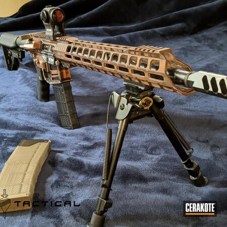 Powder Coating: COPPER SUEDE H-310,Graphite Black H-146,This Is The Way,617tactical,Mandalorian,.223 Wylde,AR-15,Battleworn