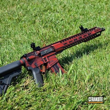 Cerakoted Crimson And Graphite Black Ar-15