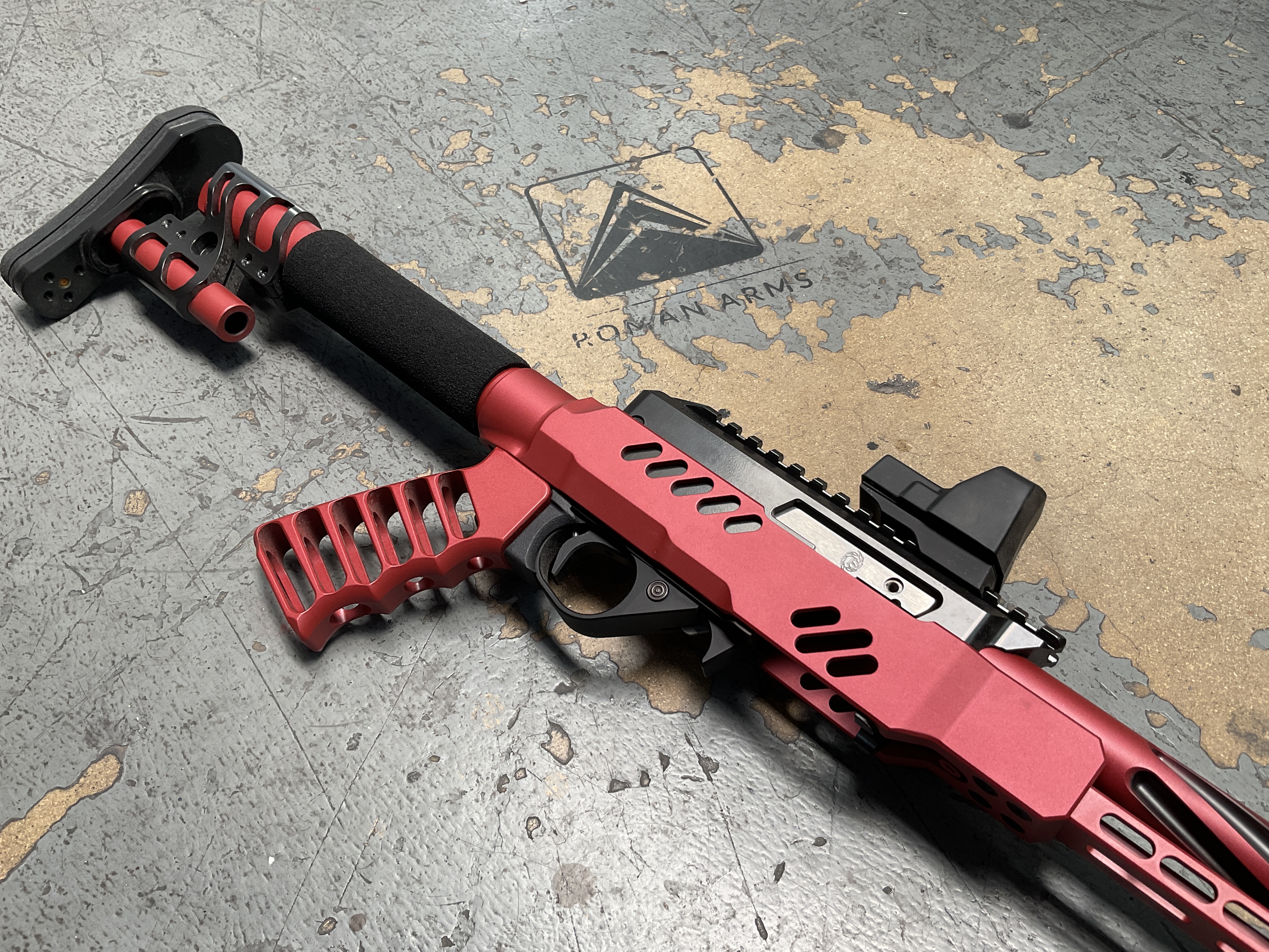 Colorful Rifle Barreled Action in Cerakote Fx Shiver and Firehouse Red | Cerakote