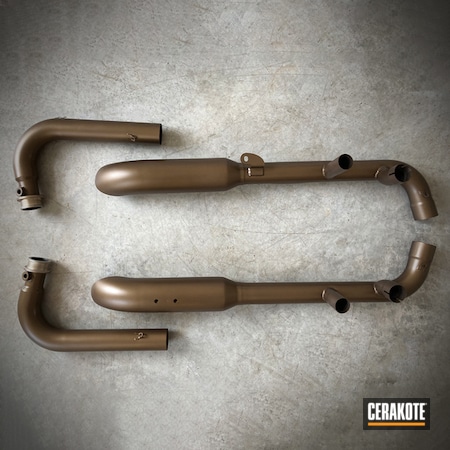 Powder Coating: Triumph Motorcycle,Motorcycles,Burnt Bronze C-148,Exhaust Coating,Automotive,Triumph,Motorcycle,Exhaust,Motorcycle Exhaust,Motorcycle Parts,Exhaust Pipes