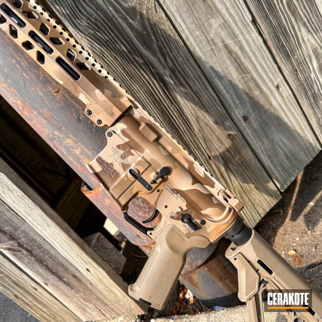 Cerakoted Troy® Coyote Tan, A.i. Dark Earth And Magpul® Flat Dark Earth Tactical Rifle