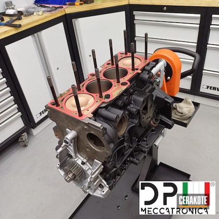 Powder Coating: Engine Block,Automotive,Titanium Red Piston Coat V-139
