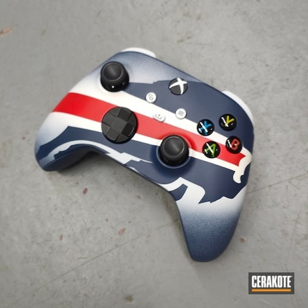Powder Coating: Graphite Black H-146,Snow White H-136,Buffalo Bills,Console,USMC Red H-167,Microsoft,Xbox Controller,Gaming,Xbox One Controller,Sky Blue H-169