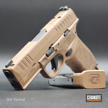 Springfield Armory Hellcat Pro Coated In Troy Coyote Tan H-268