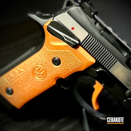 Powder Coating: Hunter Orange H-128,brushed metal,S.H.O.T,Beretta,Armor Black H-190,Beretta 92 Cerakote,Brushed,Orange