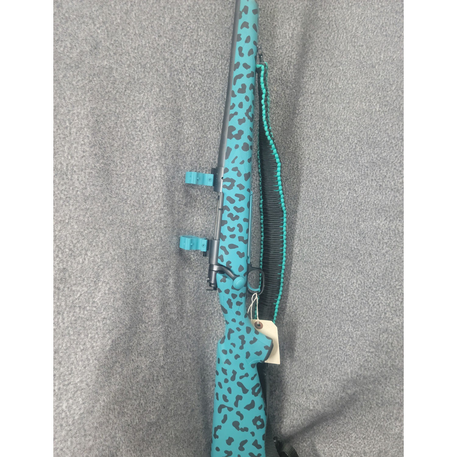 Bolt Action Rifle finished with a Graphite Black and Aztec Teal Finish ...