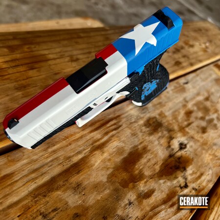 Powder Coating: Glock,Patriot Blue H-362,Texas Flag,Snow White H-136,S.H.O.T,Texas Cerakote,Pistol,Camo,Custom Camo,RUBY RED H-306,g43x