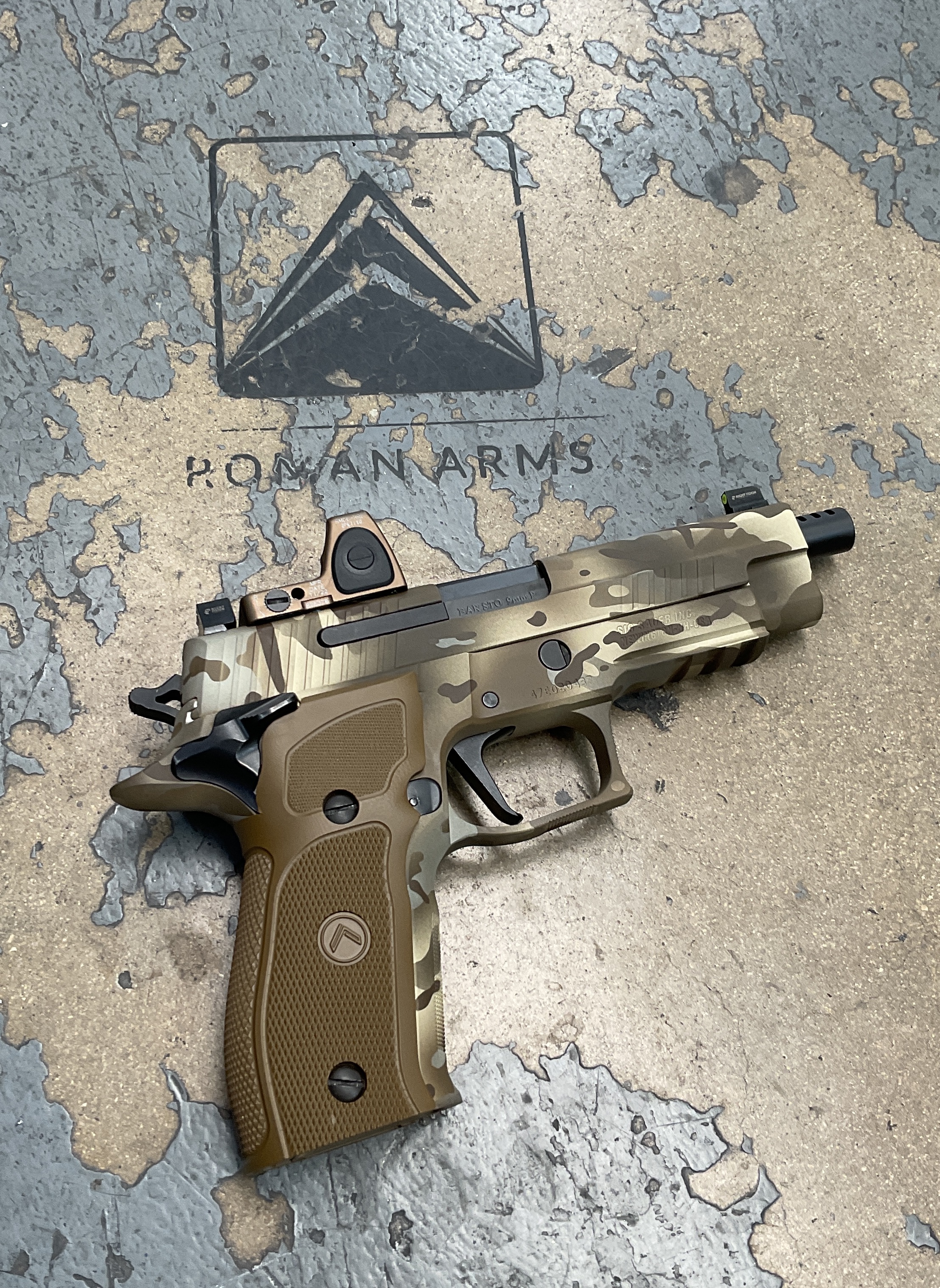 Custom Pistol featuring Camo® Dark Brown, FS Field Drab, Light Sand ...