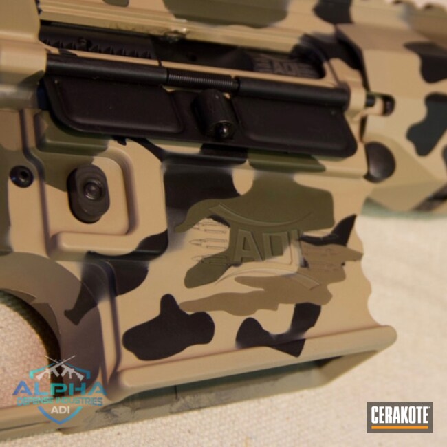 Cerakoted Armor Black, Desert Sand, Sniper Green And Magpul® Flat Dark Earth Ar Rifle