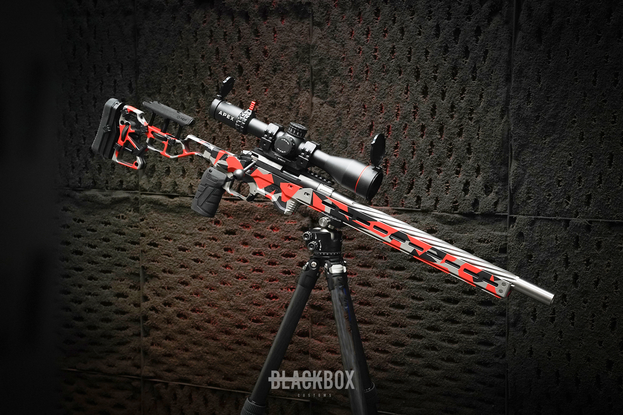 Splinter Camo Bolt Action featuring Firehouse Red | Cerakote