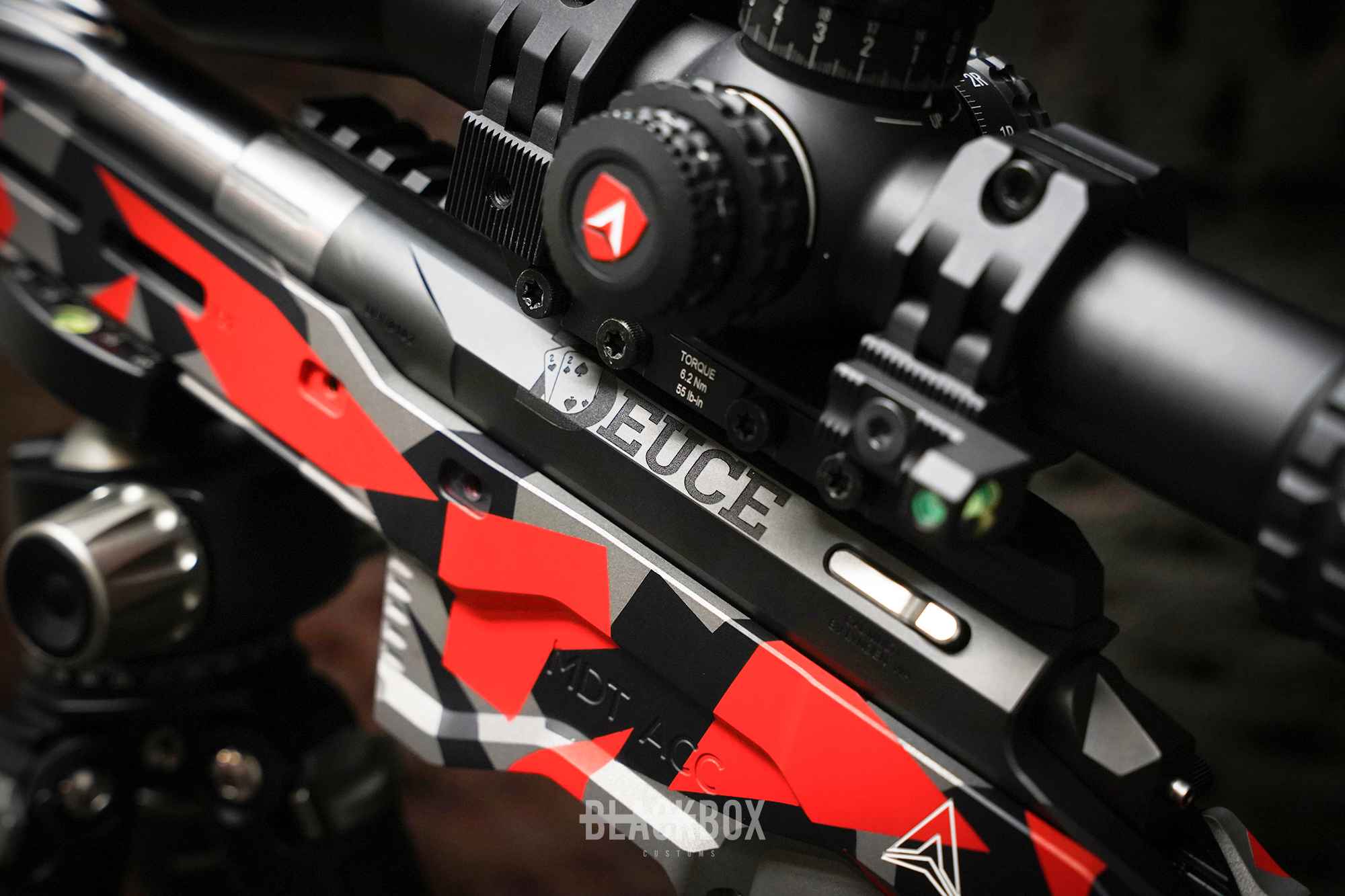 Splinter Camo Bolt Action featuring Firehouse Red | Cerakote