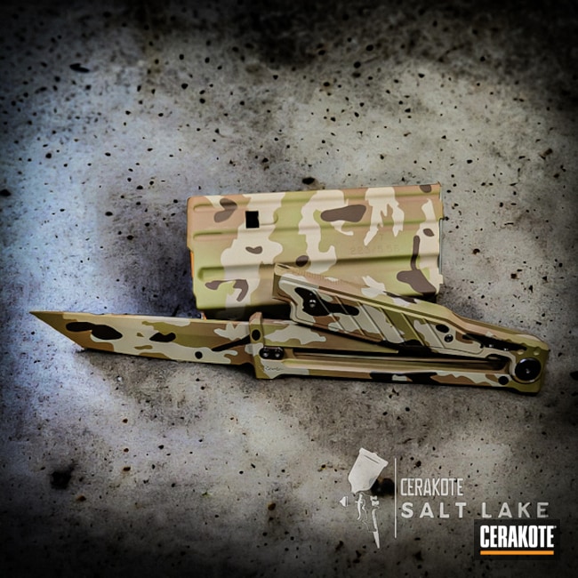 Custom Camo Arid Duramag With Matching Gravity Knife