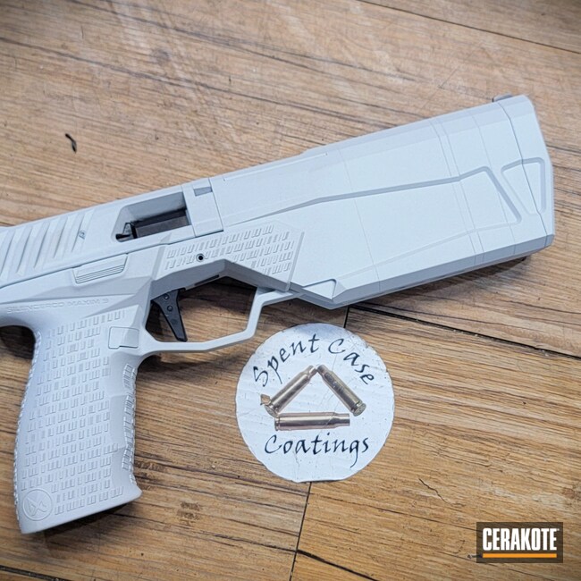 Cerakoted: S.H.O.T,9mm,Silencer,Suppressed,SilencerCo Maxim 9,FROST H-312,Pistol,SilencerCo