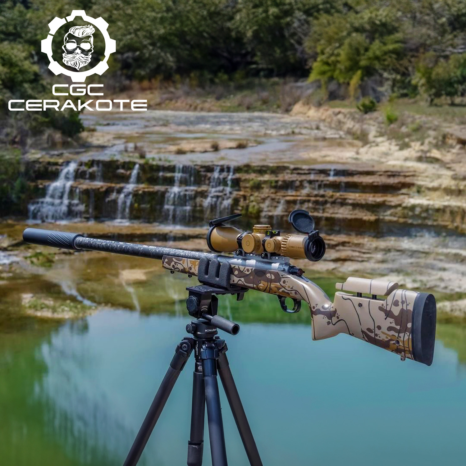 Topographic Rifle Bolt Action Rifle - Custom Topo Camo | Cerakote