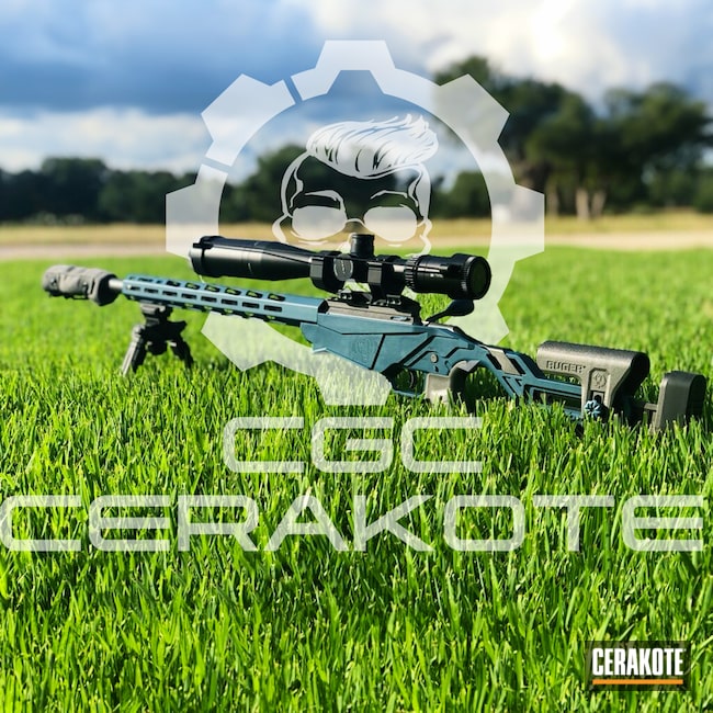 Cerakoted: S.H.O.T,Rifle,Bolt Action Rifle,Bolt Gun,Ruger,Bolt Action,Ruger Precision Rifle,Cerakote,Certified Applicator,Tungsten H-237,Tactical Rifle,Rifle Scope,Rifle Barrel,Rifle Stock,Ruger Precision,Ruger Precision 6.5,Hunting Rifle,Bolt,Custom Rifle Build,Blue Titanium H-185,Rifle Chassis