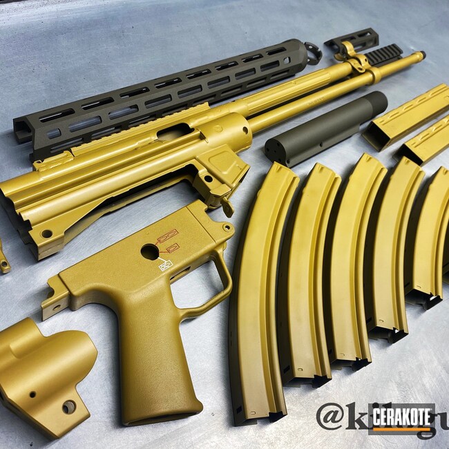 Cerakoted: S.H.O.T,HK MP5,Ral 8000 H-8000,Kilo Guns,COBALT KINETICS™ GREEN H-296,MP5