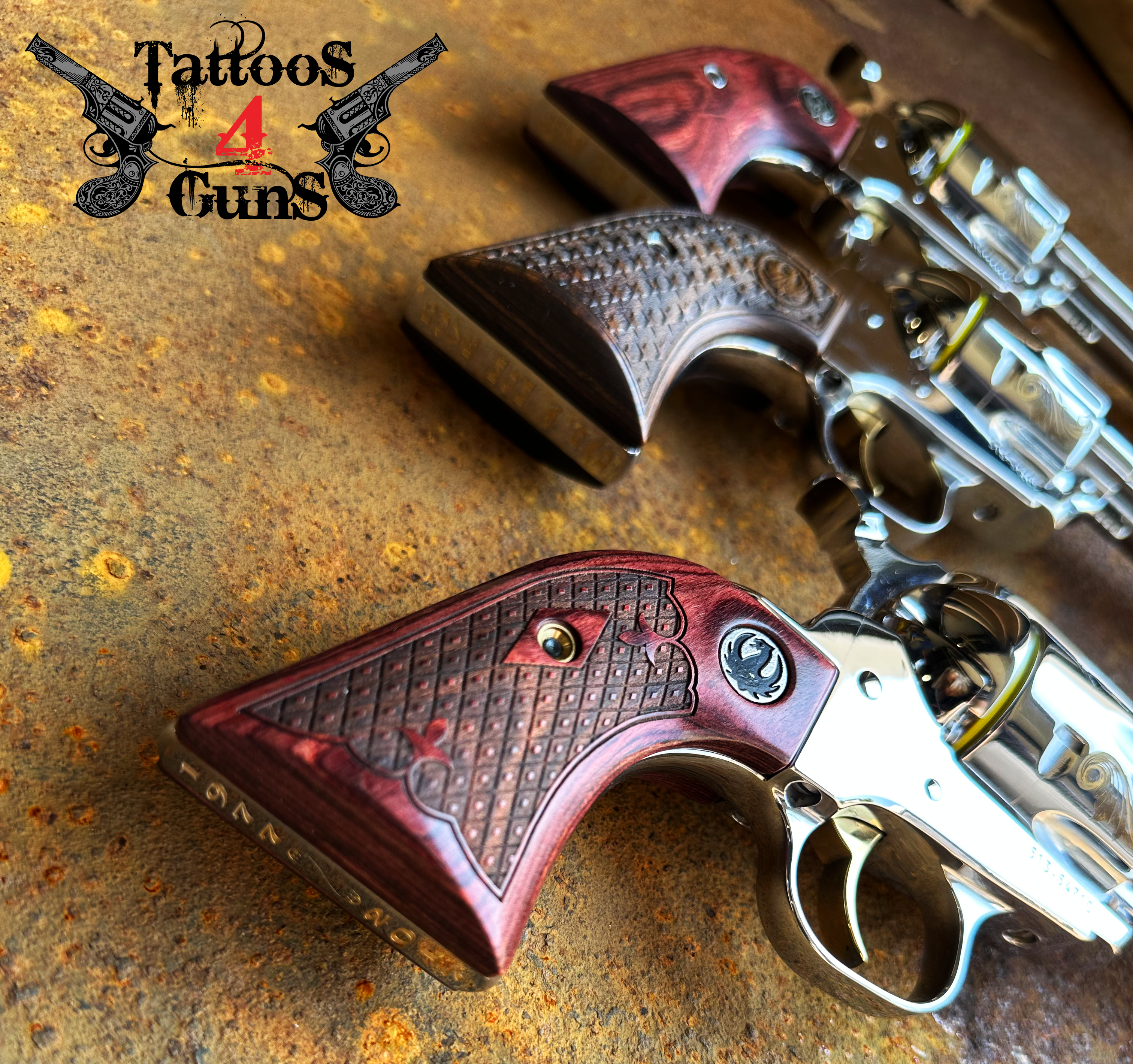 Ruger Vaquero with Scrollwork and Text | Cerakote