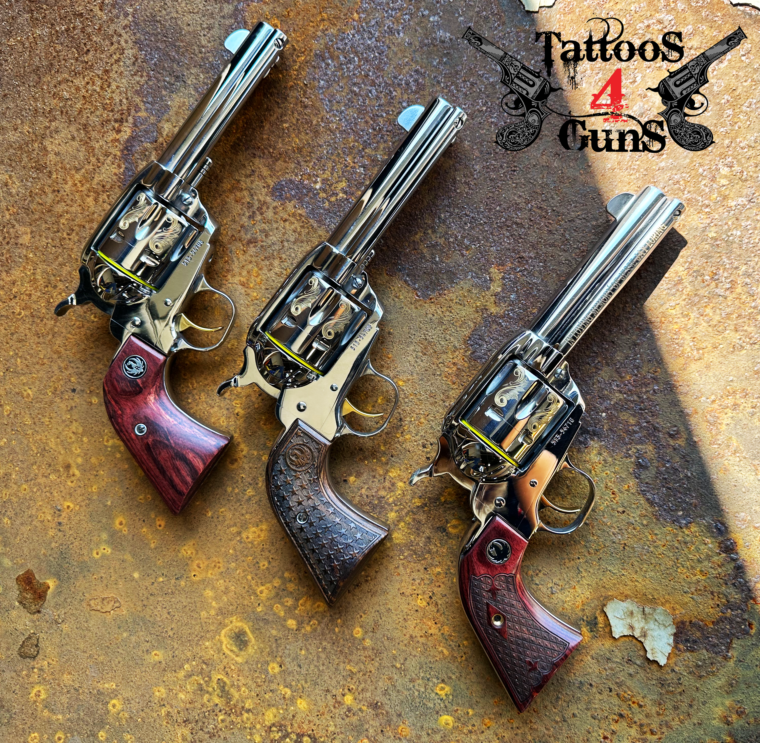 Ruger Vaquero with Scrollwork and Text | Cerakote