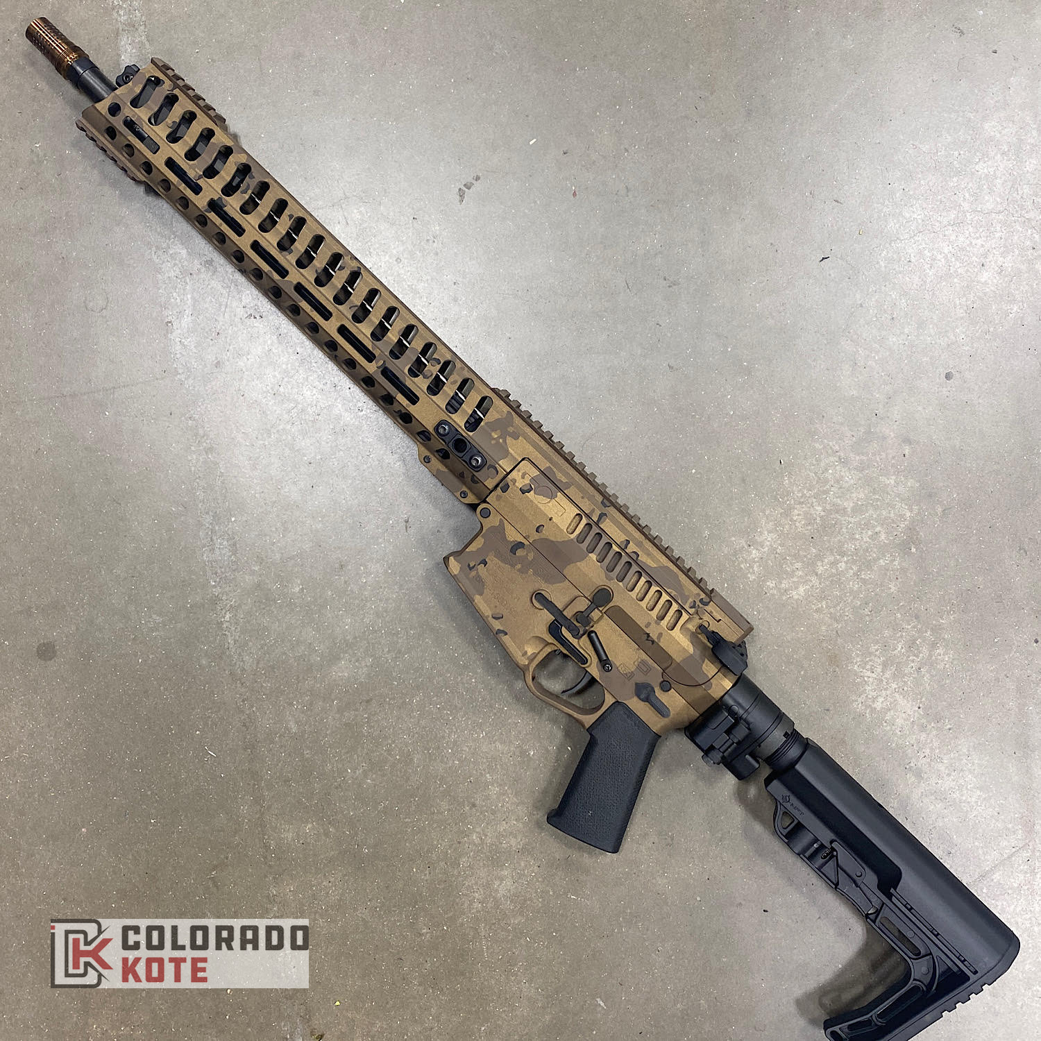 Chip In Rifling AR-15 in Modified Chocolate Chip Camo Using H-146 GRaphite Black, H-148 ...