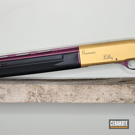 Powder Coating: Weatherby,S.H.O.T,Gold H-122,BLACK CHERRY H-319,Laser Engraved