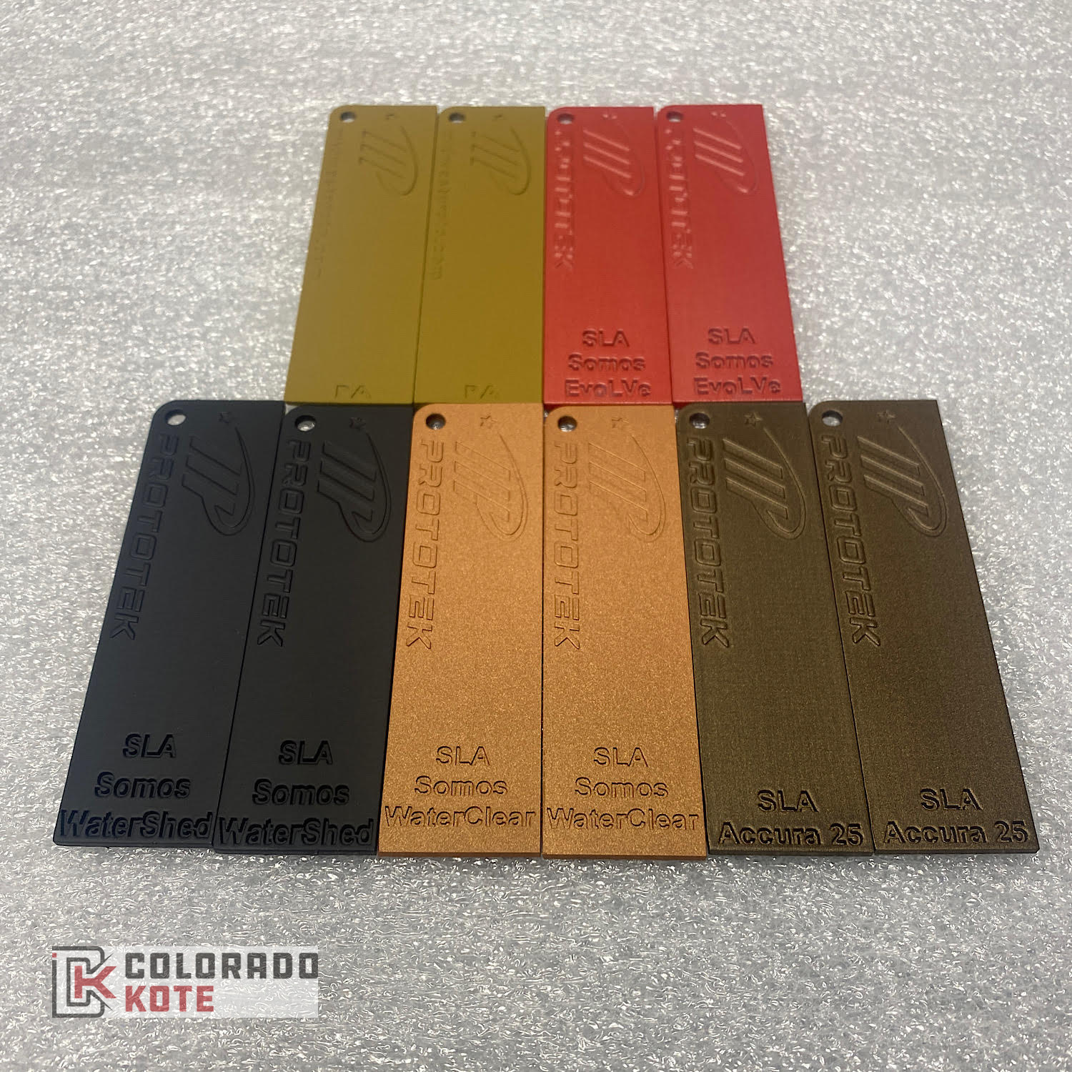 Prototype Color 3D Printed Samples in various colors | Cerakote