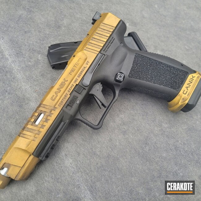 Battleworn Coated With Cerakote In Graphite Black And Gold