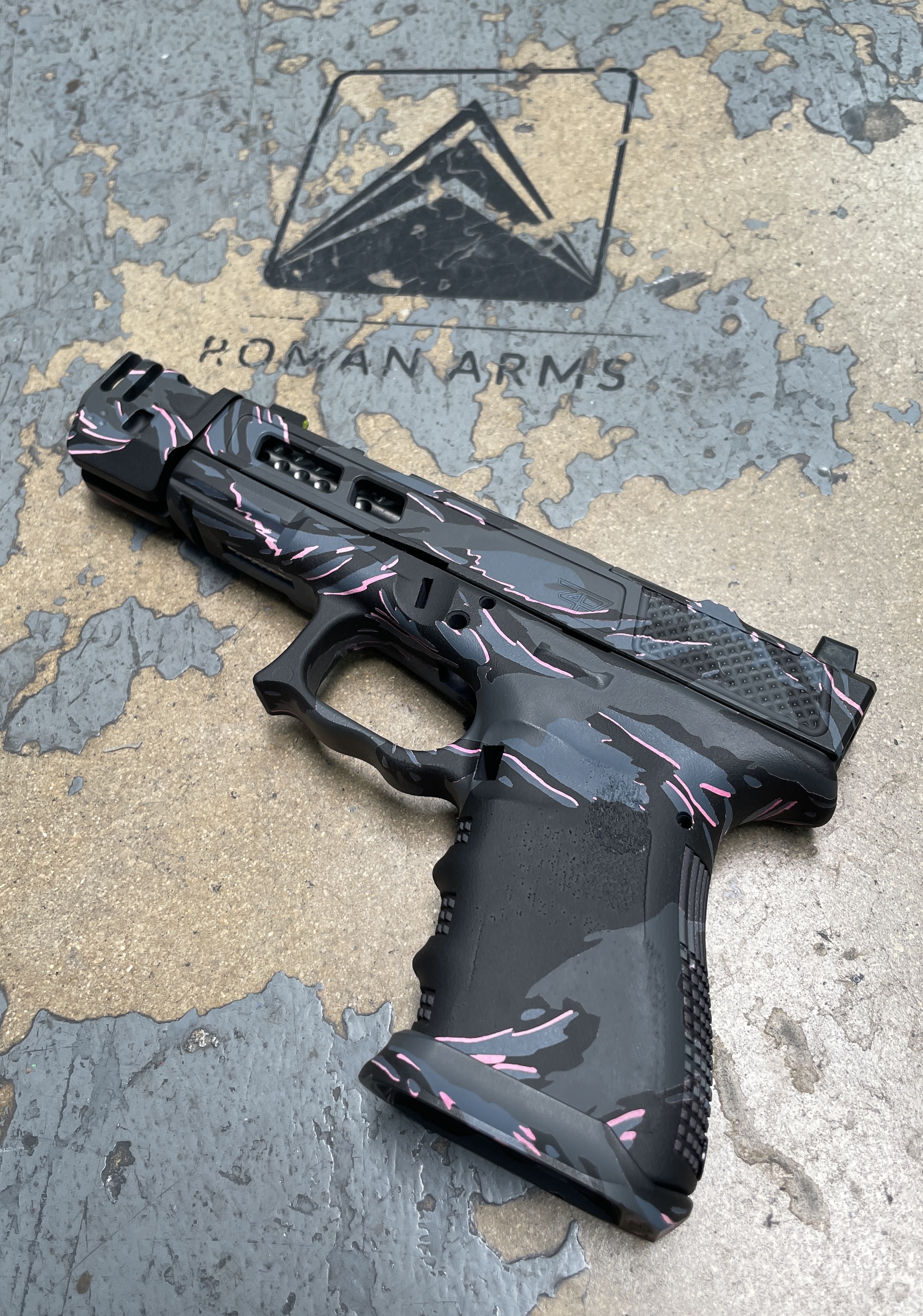 Pink Rmr Custom Glock coated in Bazooka Pink, Armor Black, Springfield® Grey ...