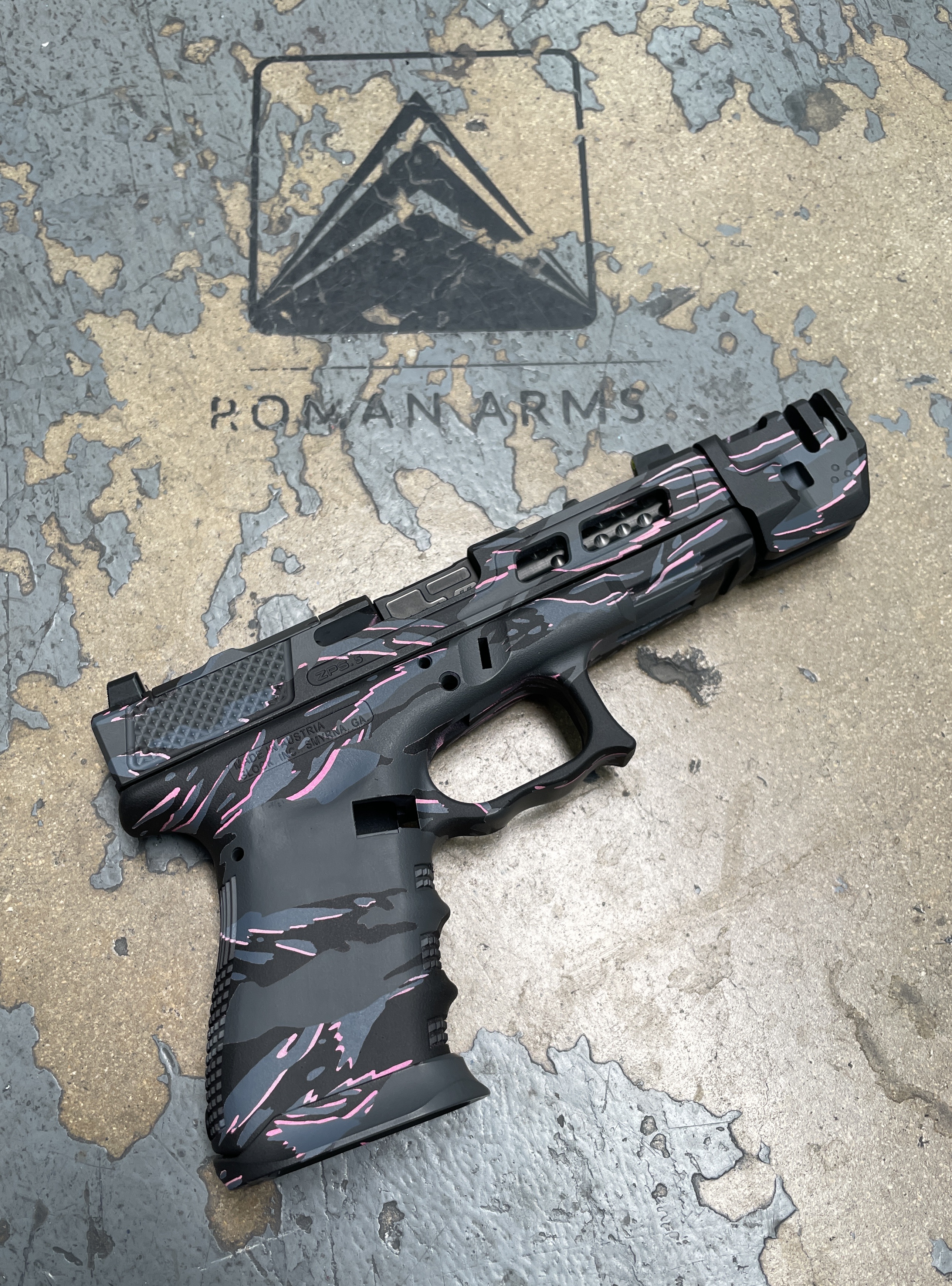 Charizard Glock Custom Glock coated in Bazooka Pink, Armor Black, Springfield® Grey ...