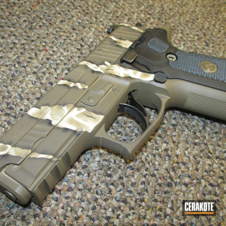Powder Coating: Riptile Camo,DESERT SAND H-199,Pistol,Armor Black H-190,Sig P229,Flat Dark Earth H-265,Coyote Tan H-235