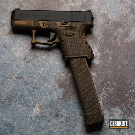 Powder Coating: Glock,Glock 26,CCW,S.H.O.T,Armor Black H-190,Burnt Bronze H-148,Stippled,Laser Stippled