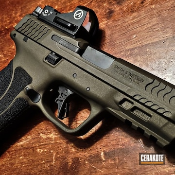 Smith & Wesson M&p Coated With Cerakote In H-296 And H-146