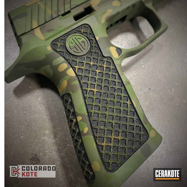 Sig Sauer P320 In Jungle Multicam With Grips Laser Stippled