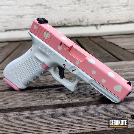 Powder Coating: 9mm,Glock,Pink,Bazooka Pink H-244,Ladies,S.H.O.T,Girls Gun,Girls,Stormtrooper White H-297,Glock 17,Heart