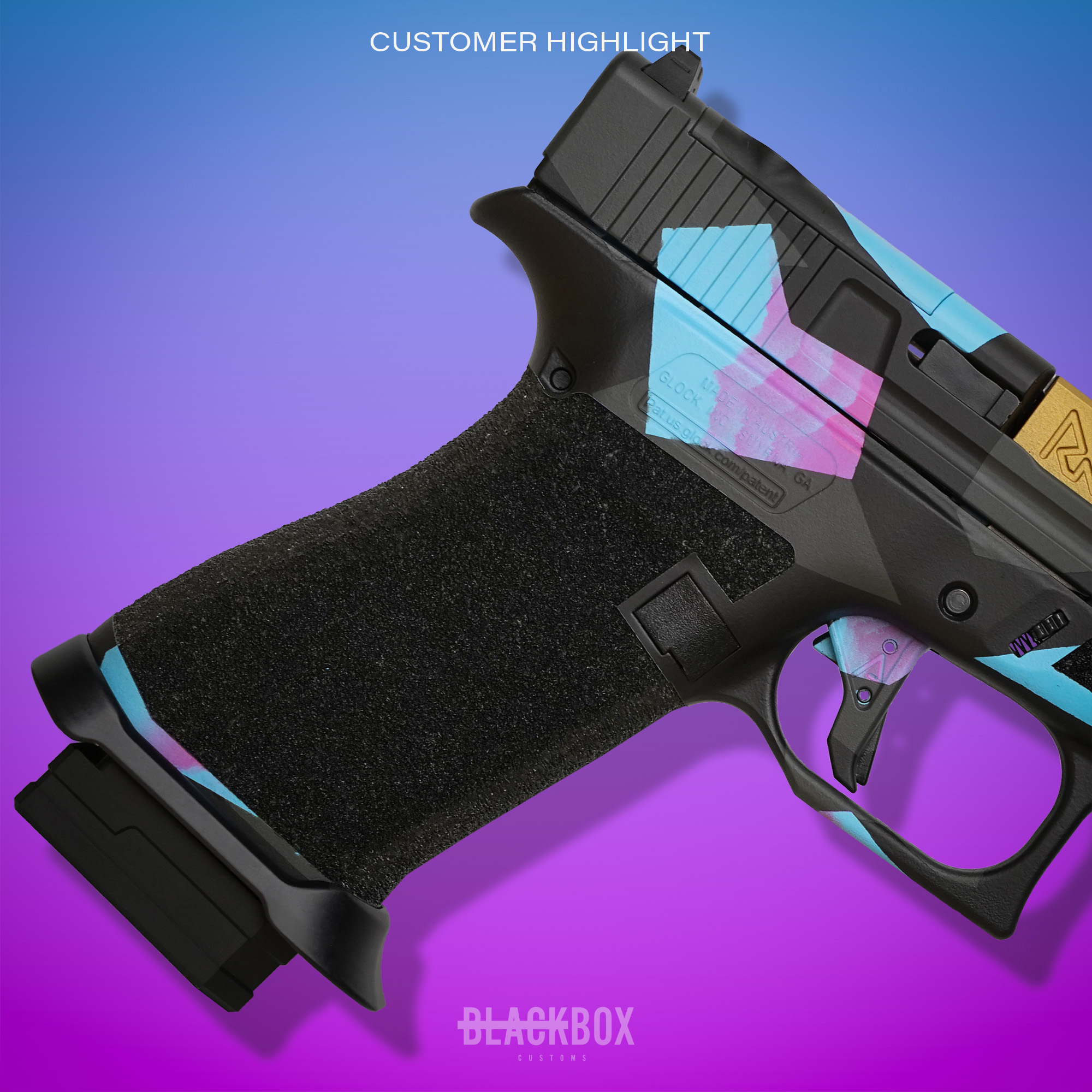 Blue Raspberry Cerakote Glock 48 in Wild Purple, Blue Raspberry and Prison Pink | Cerakote