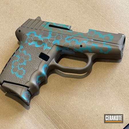 Powder Coating: 9mm,SMOKED BRONZE H-359,S.H.O.T,MICRO SLICK DRY FILM LUBRICANT COATING (Oven Cure) P-109,Handgun,SCCY,AZTEC TEAL H-349