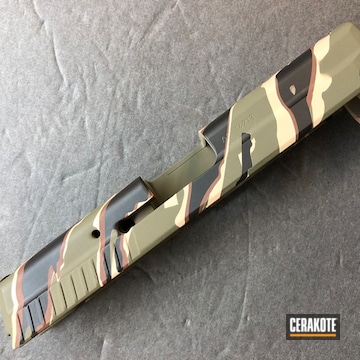Tiger Stripe Slide Coated With Cerakote In H-342, H-199, H-229 And Hir-146