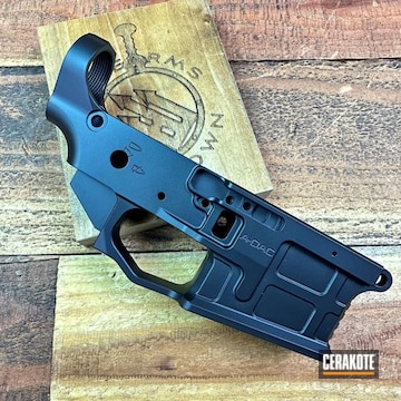 Ar-15 Lower Coated With Cerakote In Graphite Black