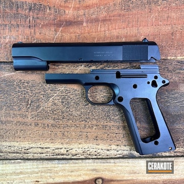 1911 Parts Coated With Cerakote In Midnight Blue