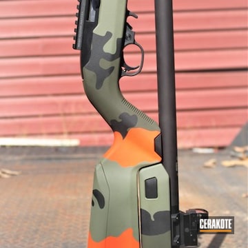 Ruger Rifle Coated With Cerakote In Hunter Orange, Forest Green, Graphite Black And O.d. Green