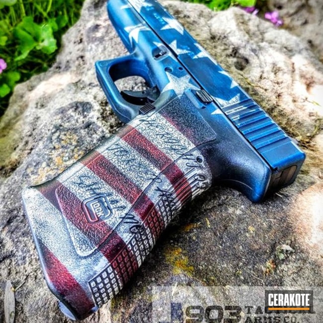 Glock With Custom American Flag Cerakote And The Second Amendment 
